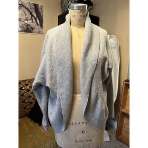 Athleta Finale Wool Cashmere Wrap Open Cardigan Oversized Gray Sz M